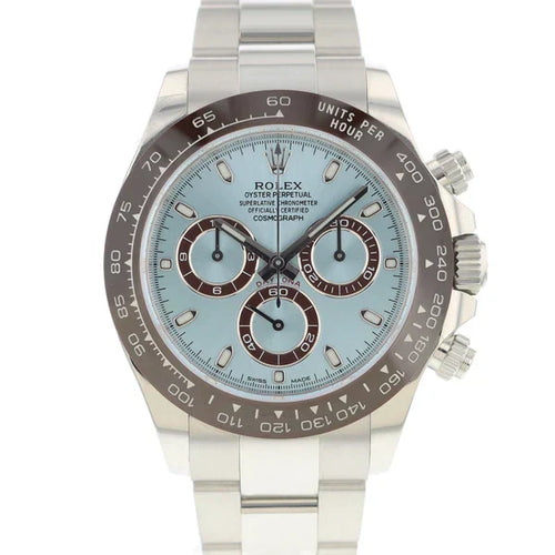 Daytona Argente Bleu Ciel Céramique Marron 4130 Suiss